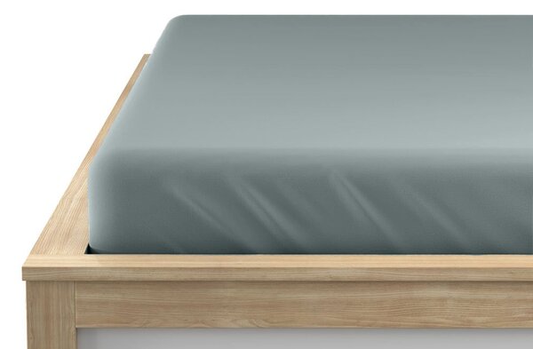 Jersey zöldeskék lepedő 90x200 cm