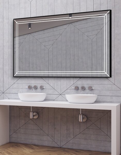 Laris LED fürdőszobai tükör alumínium keretben