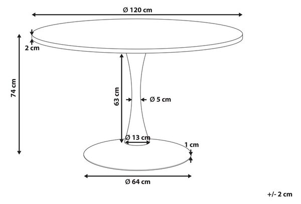 Étkezőasztal BOCA Fehér 120 cm 120 cm