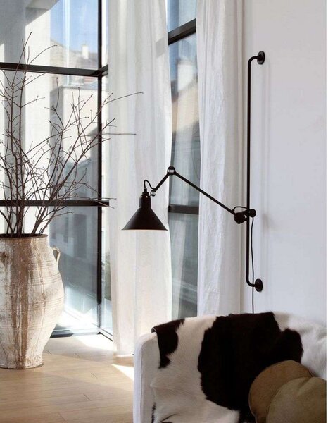 Fali Lámpa Lampe Gras, 214 Round, Fekete, Nappali, Fém, Dizájn