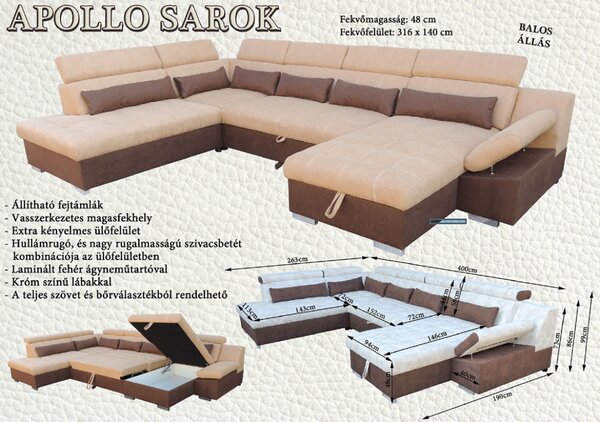 Apollo U-alakú sarokülő (K)