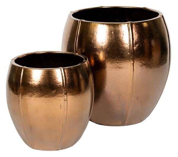 Alden Vase kerámia növénytartó szett arany 36,5x42-48x60cm S2