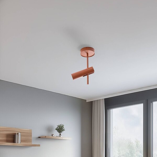 SIGMA Leda 1 mennyezeti spotlámpa, téglavörös, izzóval, magasság 34 cm, dimmelhető, Piros, Nappali / Étkező, fém, Modern