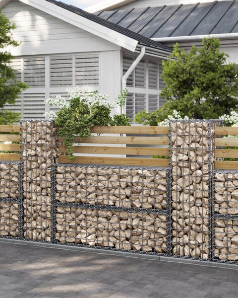 SONGMICS Gabion Kerti Kosár Horganyzott Acél 100 x 30 x 30 cm Ezüst