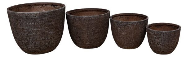 Darwin Classic kompozit kaspó szett antikolt barna 31x25-55,5x44cm S/4