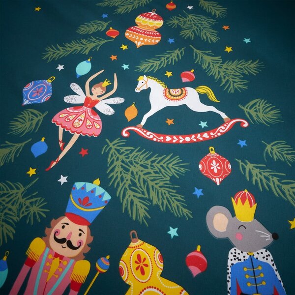 Sötétzöld egyszemélyes ágyneműhuzat 135x200 cm Nutcracker – Catherine Lansfield