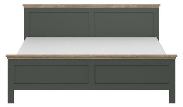 EVORA S ágy, 160x200, zöld/tölgy lefkas sötét + rács