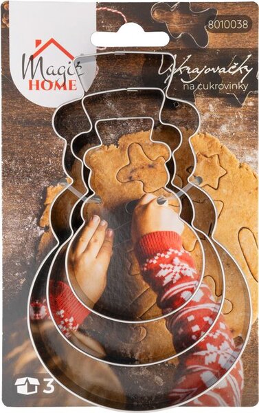 Süteménykiszúró MagicHome Karácsony, sütéshez, hóember, forma, 3 db
