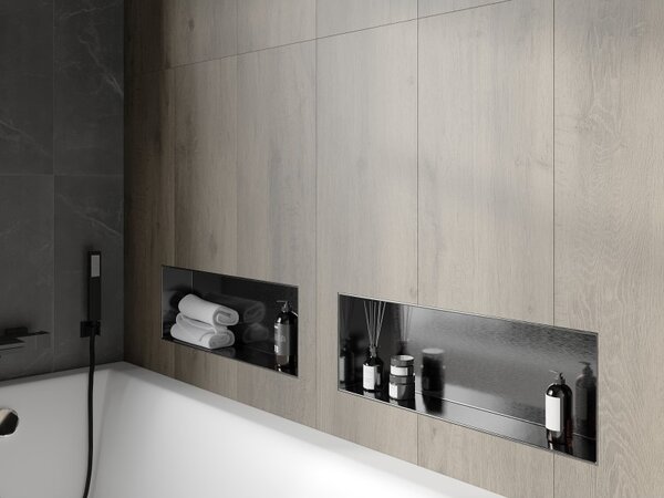Mexen X-Wall-NR perem nélküli beépített polc 60 x 20 cm, gun grey kefélt - 19E1602010