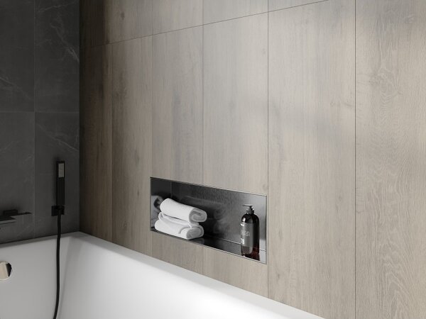 Mexen X-Wall-NR perem nélküli beépített polc 60 x 20 cm, gun grey kefélt - 19E1602010