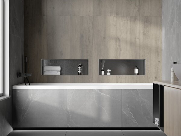 Mexen X-Wall-NR perem nélküli beépített polc 60 x 20 cm, gun grey kefélt - 19E1602010