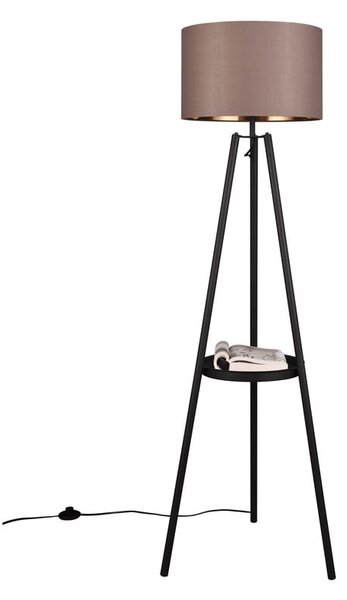 Fekete állólámpa polccal (magasság 152 cm) Colette – Trio