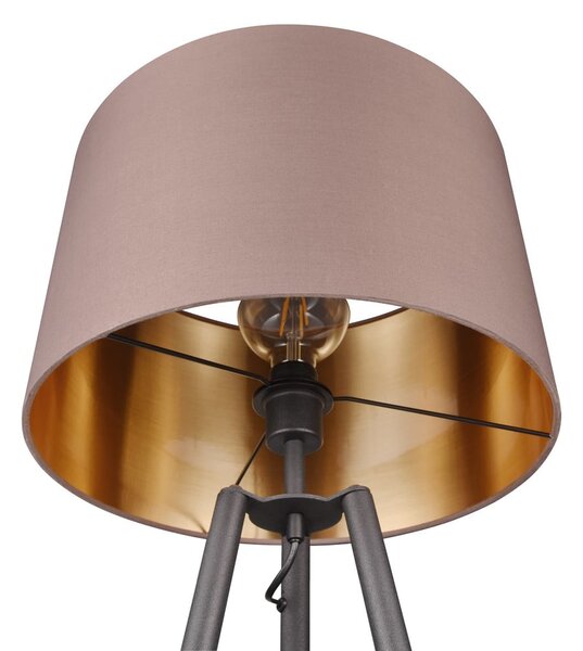 Fekete állólámpa polccal (magasság 152 cm) Colette – Trio