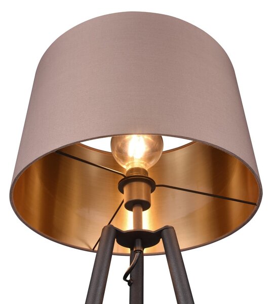 Fekete állólámpa polccal (magasság 152 cm) Colette – Trio