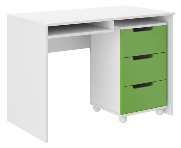 ORINO íróasztal, 110x78x60, fehér/zöld