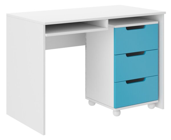 ORINO íróasztal, 110x78x60, fehér/kék