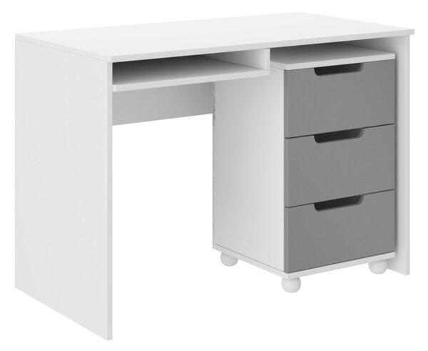 ORINO íróasztal, 110x78x60, fehér/szürke