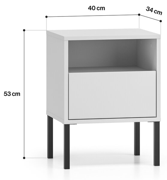 Harmona éjjeliszekrény 40 cm fiókkal - kasmír
