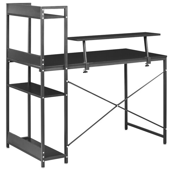 Íróasztal BILOXY Fekete 120 cm 64 cm polcokkal