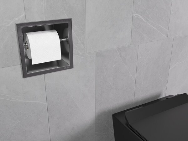 Mexen, Mexen X-Wall-P WC-papírtartó, pisztolyszürke szczotkowany - 19E3