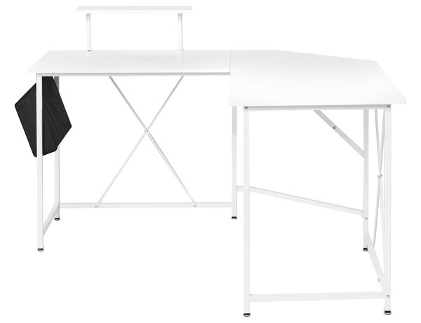 Sarok íróasztal TACONY Fehér 180 cm 140 cm Ágyneműtartóval