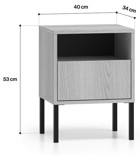 Harmona éjjeliszekrény 40 cm fiókkal - lindberg tölgy