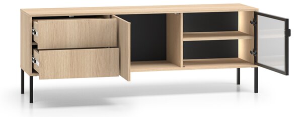 Harmona TV-szekrény 160 cm fiókokkal és világítással - lindberg tölgy