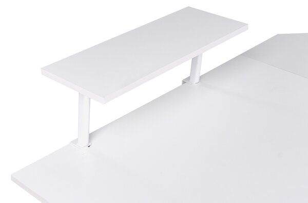 Sarok íróasztal TACONY Fehér 180 cm 140 cm Ágyneműtartóval