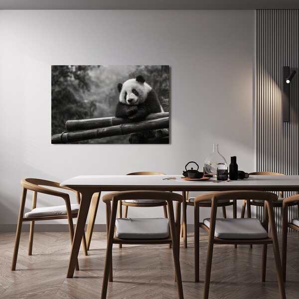 Kép panda pihen bambuszon