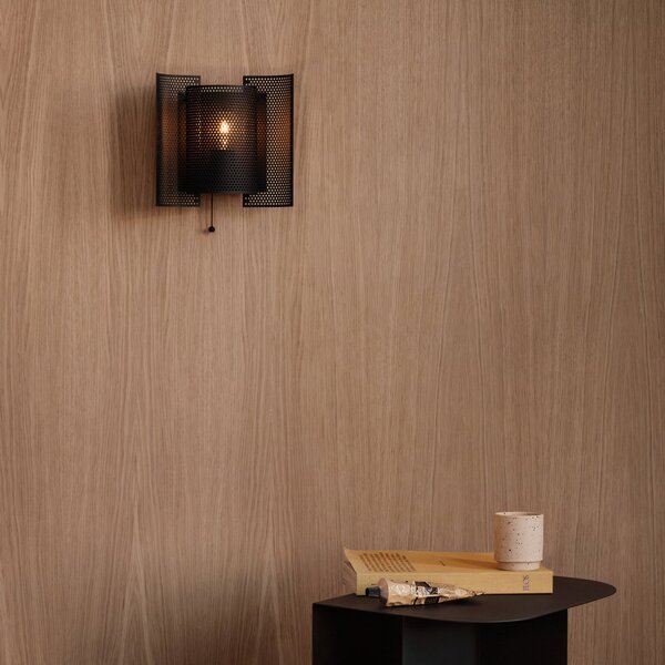 Fali Lámpa Northern, Butterfly perforated, dimmable, Fekete, Nappali, Fém, Dizájn
