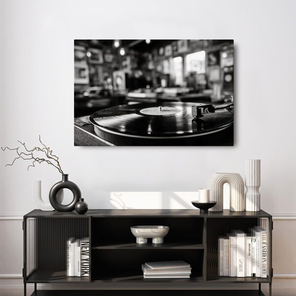 Kép retro gramofon a belső térben