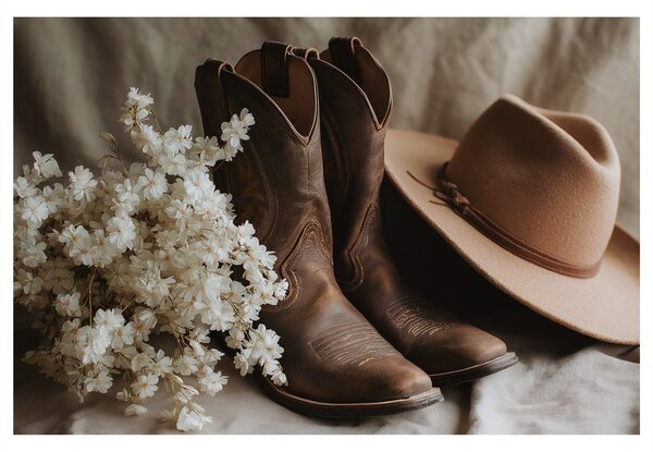 Kép cowboy csizma kalappal
