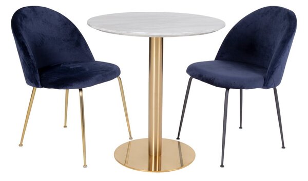 Kerek étkezőasztal márvány dekoros asztallappal ø 110 cm Bolzano – House Nordic