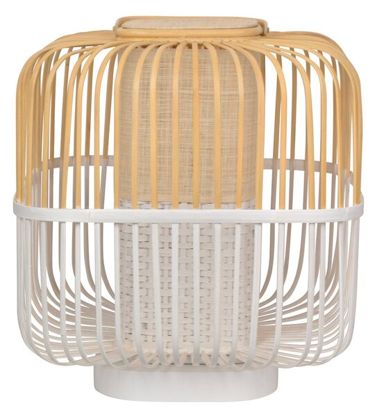 Asztali lámpa Forestier, Bamboo Square M, Fehér, Nappali, Bambusz, Dizájn