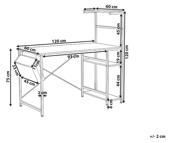 Íróasztal ARAMINGO Fehér 120 cm 60 cm Ágyneműtartóval