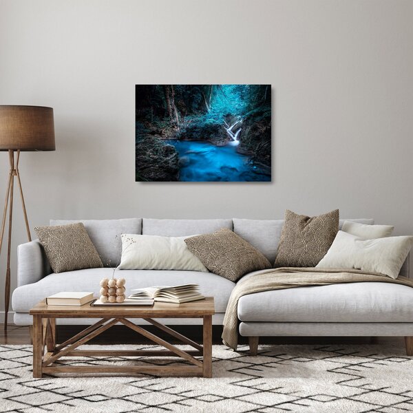 Kép - Varázslatos éjszaka egy trópusi erdőben (üvegen) (70x50 cm)