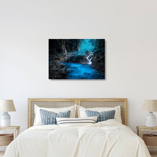 Kép - Varázslatos éjszaka egy trópusi erdőben (üvegen) (70x50 cm)