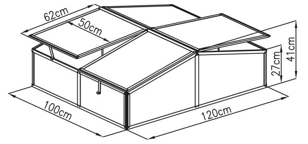 G21 GA12 - 100 x 120 x 40 cm kétrészes melegágy
