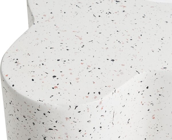 Kisasztal TELLARO 32 cm 37 cm Terrazzo hatású Törtfehér