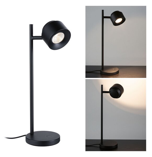 Asztali lámpa Paulmann, Puric Pane I, dimmable, Fekete, Nappali, Fém, Modern