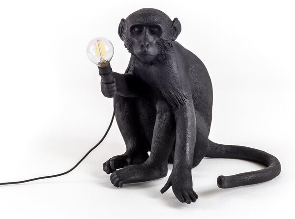 Kültéri Lámpa SELETTI, Monkey Lamp, Fekete, Műanyag, Dizájn