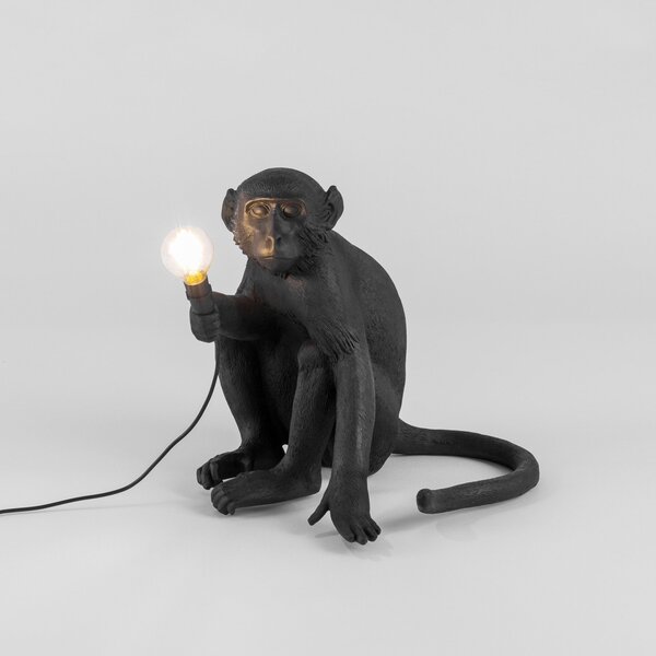 Kültéri Lámpa SELETTI, Monkey Lamp, Fekete, Műanyag, Dizájn