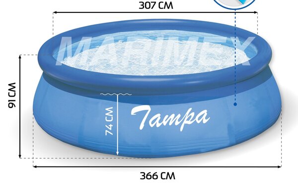 Marimex Tampa medence 3,66 x 0,91, szűrő nélkül