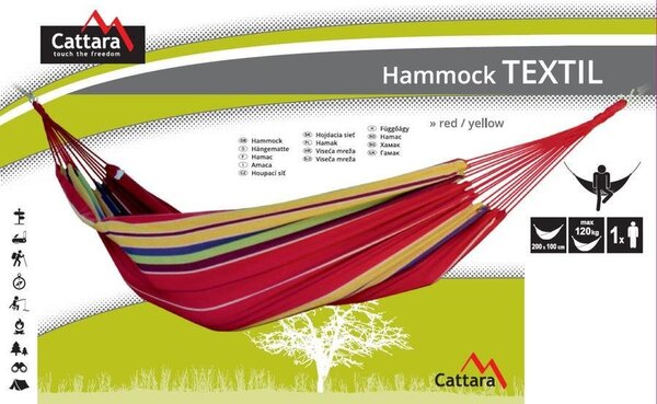 Cattara TEXTIL 200x100cm függőágy piros-sárga