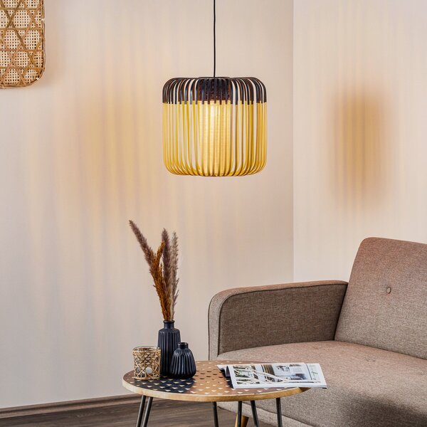 Függőlámpa Forestier, Bamboo Light M, dimmable, Fekete, Nappali, Bambusz, Dizájn