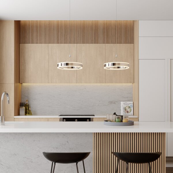 Függőlámpa Lucande, Lyani, dimmable, Fémes, Nappali, Fém, Modern