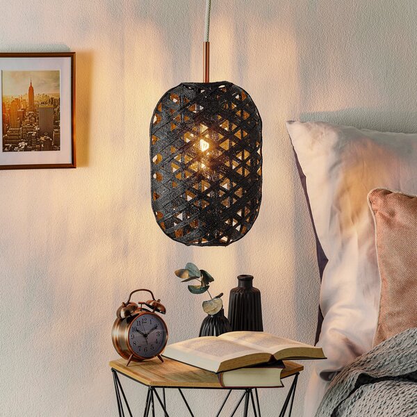 Függőlámpa Forestier, Capsule S, dimmable, Fekete, Nappali, Bambusz, Dizájn