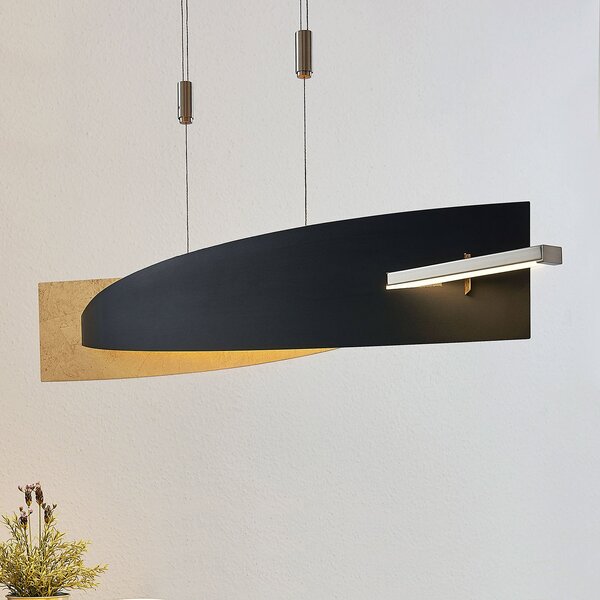 Függőlámpa Lucande, Marija, dimmable, Fekete, Nappali, Fém, Modern