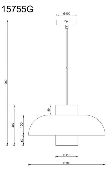 Globo Lowe függő lámpa, matt zöld, Ø 38 cm, fém, dimmelhető, Zöld, Nappali / Étkező, fém, Modern
