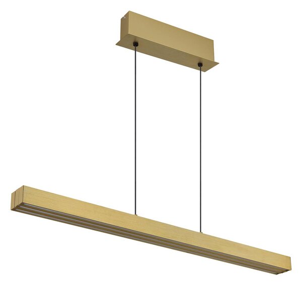 Globo LED lógó lámpa Ethan, sárgaréz színű, 150 cm, kihúzható, dimmelhető, Bronz / antik sárgaréz, Nappali / Étkező, Alumínium, Modern